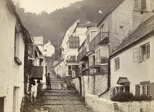 Clovelly, Torridge, Devon, UK (s/w Foto) von Unbekannter Künstler