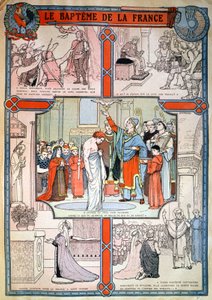 Taufe von Chlodwig durch den Heiligen Remigius in Reims, ca. 1930 von Unbekannter Künstler