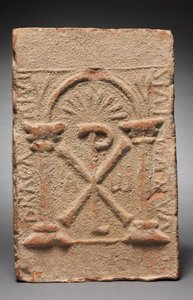 Kolumbarium Grabplakette mit dem Monogramm Christi, 500-800 von Unbekannt