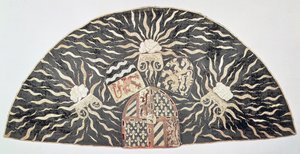 Chormantel aus schwarzem Samt mit aufgestickten Wappen des Herzogs von Burgund, Südniederlande, ca. 1476