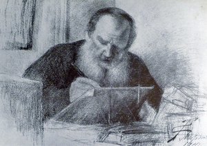 Graf Leo Tolstoi (9. September 1828 – 20. November 1910) von Unbekannter Künstler