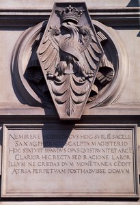 Wappen auf dem Wawel-Königsschloss in Krakau, Polen