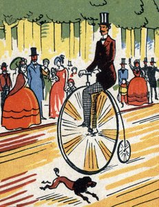 Radfahrer auf einem großen Bi, um 1900-1920 von Unbekannter Künstler