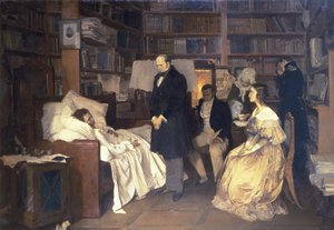 Tod von Puschkin, ein Gemälde von Dimitry Belyukin von Unbekannt