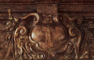 Dekoratives Detail aus dem 14.-16. Jahrhundert, Schloss Nowy Wisnicz, Polen von Benjamin Baud