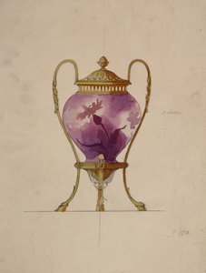 Entwurf für ein montiertes Jugendstil-Glasbrule-Parfum, Haus von Carl Fabergé von Unbekannt
