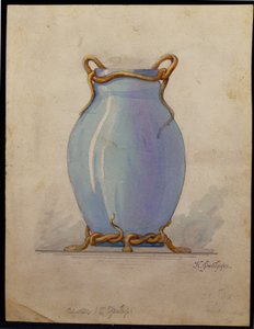 Entwurf für eine ovale blaue Vase, Haus Carl Fabergé von Unbekannt