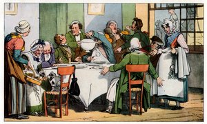 Essen in einem französischen Gasthaus im 19. Jahrhundert