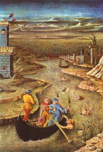 Göttliche Komödie: Dante und Virgil treffen den verdammten Filippo Argenti (Miniatur) von Unbekannter Künstler