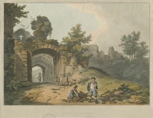 Dudley Castle - Die Burg (kolorierte Aquatinta-Gravur) von Unbekannt