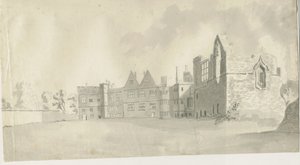 Dudley Castle - Der Bergfried: Sepia-Waschzeichnung, nd [ca. 1790]