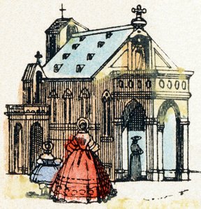 E - Kirche - Alphabet - Kinderunterhaltung - Image Epinal, populäre Serie ca. 1890 von Unbekannt