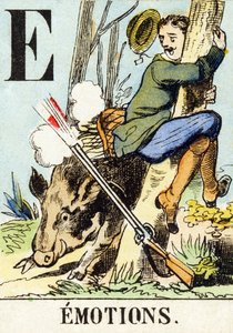 E : Emotionen - Das Jagdalphabet, ca. 1890 (Gravur) von Unbekannt
