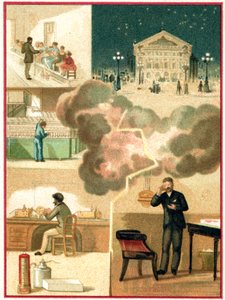 Elektrizität: vom Kraftwerk zur Stadtbeleuchtung, ca. 1900-1910 von Unbekannter Künstler