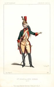 Englische Schauspielerin Pauline Virginie Dejazet als Gentil Bernard, ou L