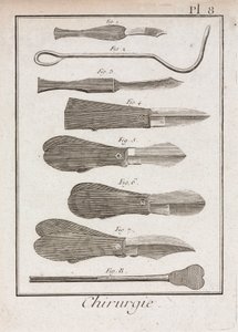 Ausrüstung, frühmoderne chirurgische Messer und Skalpelle