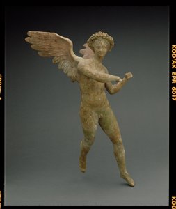 Eros im Flug, Figur hergestellt in Myrina in Kleinasien, griechisch, hellenistische Periode, um 150-100 v. Chr.