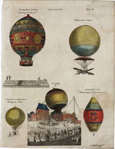 Beispiele von Heißluftballons, die bei berühmten Aufstiegen verwendet wurden