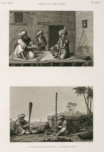 Herstellung, Andere, Pfeifenstielmacher und Tabakstampfer, Ägypten, ca. 1798 von Unbekannt