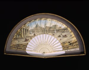 Zaunmodell aus goldgebundenem Papier, das eine Gouache-Malerei darstellt, die die Reiseziele der Grand Tour darstellt, normalerweise eine praktische Reise von Künstlern und Intellektuellen des 18. und 19. Jahrhunderts in die Mittelmeerländer während ihrer  von Unbekannt