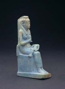 Figur der Isis, sitzend auf einem Thron, das Kind Horus auf ihrem Schoß haltend, Ägyptisch, 26. Dynastie, 664-525 v. Chr. von Unbekannt