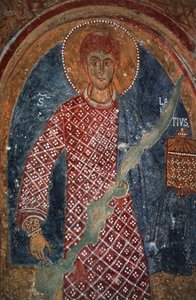 Heiligenfigur, Fresko in der Kapelle des Heiligen Nikolaus