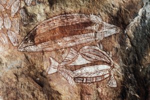 Fisch, Felsmalerei, Arnhem Land, Northern Territory, Australien, Aborigines-Kultur