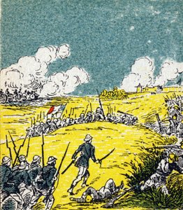 Frankreich in Tonkin. Gravur in "Histoire de France". Serie von Werbebildern, veröffentlicht im Auftrag von Louit, 24 rue d