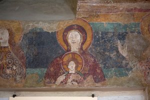 Fresko in der Kirche Santa Maria Assunta, Arqua Petrarca, Venetien, Italien