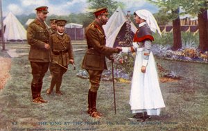 George V. trifft eine Krankenhausmatrone an der Westfront