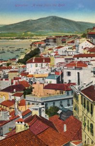 Gibraltar - Blick vom Felsen auf die Stadt und die Bucht Ende des 19. - Anfang des 20. Jahrhunderts von Unbekannter Künstler