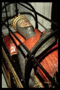 Gloucester Cathedral, Effigie des Herzogs der Normandie, Sohn von Wilhelm dem Eroberer, ca. 1100
