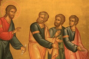 Griechisch-orthodoxes Kirchenfresko: Christus nach seiner Verklärung, Thessaloniki, Griechenland von Unbekannt
