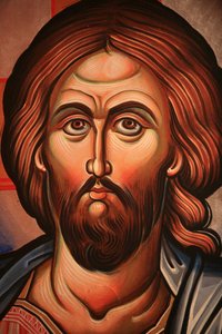 Griechisch-orthodoxe Ikone, die Christus darstellt Thessaloniki Griechenland