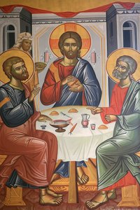 Griechisch-orthodoxe Dreifaltigkeitsikone. Thessaloniki, Griechenland von Unbekannt