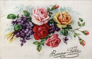 Grußkarte zum Muttertag: Postkarte von 1945 von Unbekannt
