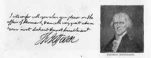 Handschrift und Unterschrift von Thomas Jefferson aus einem Brief an John Paul Jones, geschrieben in Paris, 11. Juli von Unbekannt