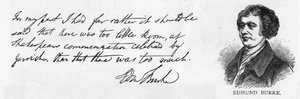 Handschrift und Unterschrift von Edmund Burke von Unbekannt