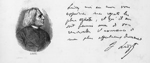 Handschrift und Unterschrift von Franz Liszt von Unbekannt