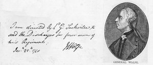 Handschrift und Unterschrift von General Wolfe, 25. Januar von Unbekannt