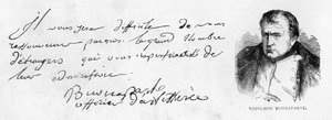 Handschrift und Unterschrift von Napoleon I. während der frühen Phase seiner Karriere als Artillerieoffizier