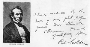 Handschrift und Unterschrift von Richard Cobden von Unbekannt
