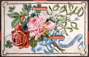 Glückliches Jahr Blumen von Unbekannter Künstler