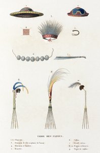 Hüte, Kämme und andere Artefakte aus dem Land der Papua