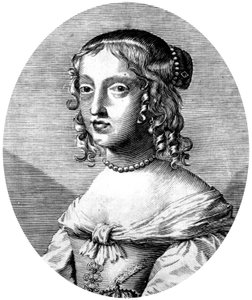 Henrietta Anne, englische Prinzessin und Herzogin von Orléans, Tochter von König Karl I., Ehefrau von Philippe von Orléans (Bruder von König Ludwig XIV.), Kupferstich von Unbekannter Künstler