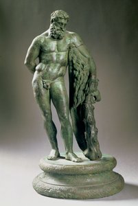 Herakles (Herkules) ruht, eine verkleinerte Kopie eines Originals von Lysippos (ca. 390-310 v. Chr.) griechisch, ca. 320 v. Chr. von Unbekannt