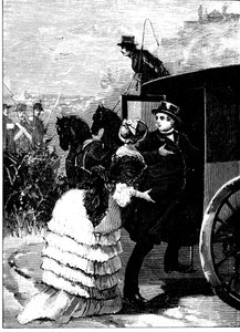 Geschichte des antiken Rom. Die Flucht aus Rom in Zivilkleidung von Papst Pius IX. während der Republik 1849. Gravur von L. Stefanoni 1885 von Unbekannt