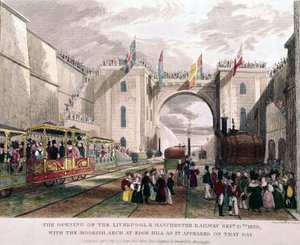 Eröffnung der Eisenbahnlinie Liverpool-Manchester von Unbekannt
