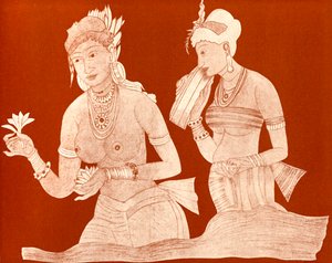 Indische Prinzessin mit einem Dienstmädchen von Unbekannter Künstler