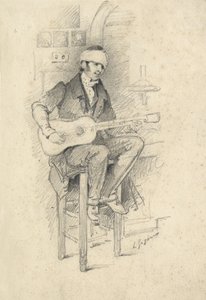 Verletzter junger Gitarrenspieler, Frankreich, ca. 1830